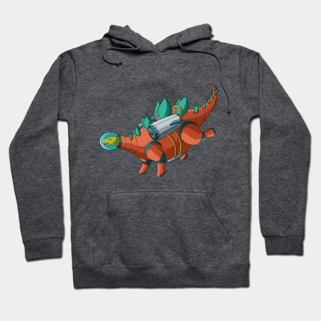 Stegosaurus Dinosaur Astronaut Hoodie by Kanvasdesign